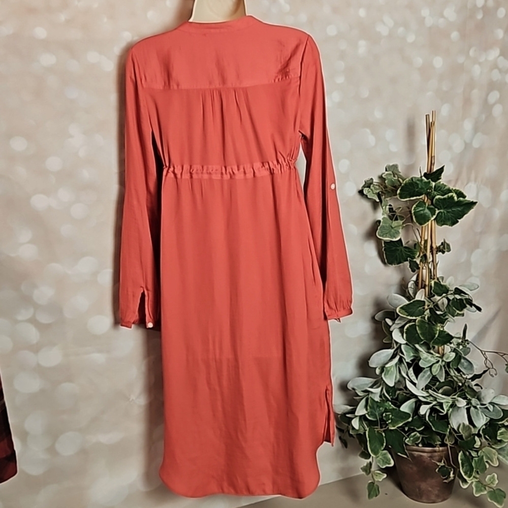 A.Glow | Deep Coral Lightweight Highwaisted Dress - Picture 3 of 8